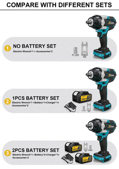 1800N.M Torque Brushless Electric Impact Wrench 1/2 inch Lithium-Ion Battery Cordless Wrench Tools For Makita 18V Battery Pin