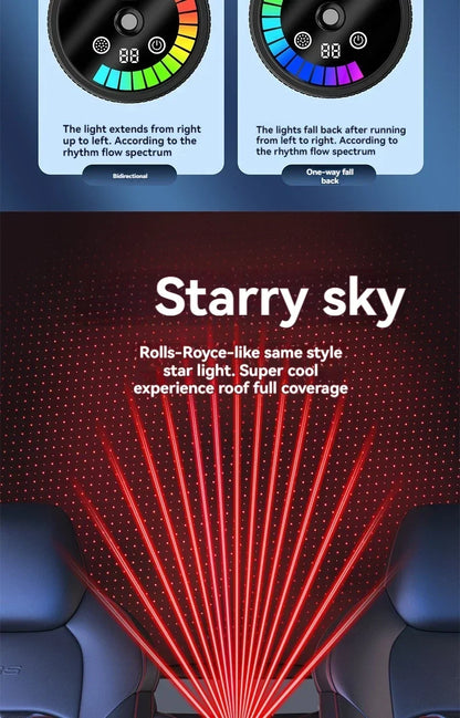 Smart Car Aroma Diffuser Rechargeable Air Freshener Auto On Off 5 Modes Starry Sky Ambient Light USB Car Purifier Humidifier