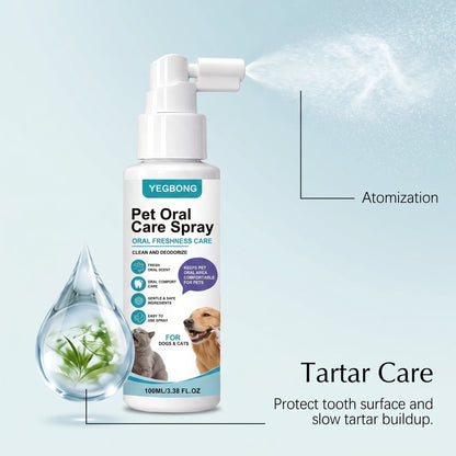 Pet Oral Care Spray Teeth Cleaning Freshing Breath Remove Plaque Tartar Bad Breath Protect Gum No Brushing Pet Dental Care Spray