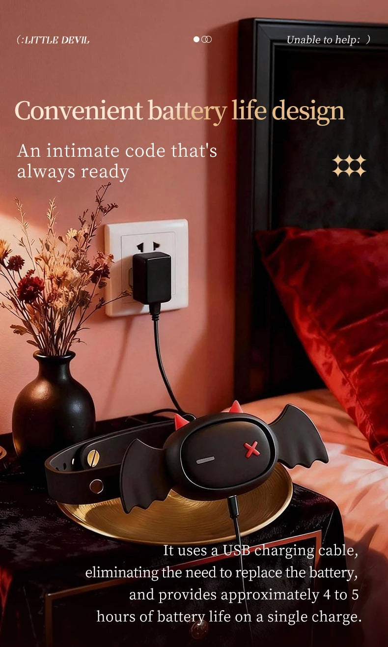 QIUI Electric Shock Collar APP Remote Control Collars Restraint BDSM Devil Shaped Necklace Adult Games Sex Toys for Men Women