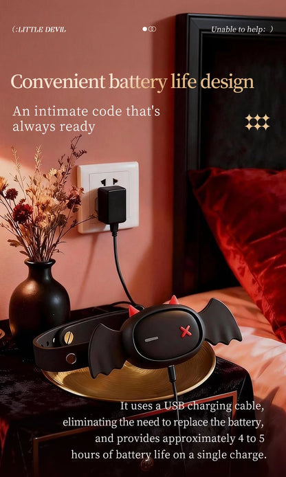 QIUI Electric Shock Collar APP Remote Control Collars Restraint BDSM Devil Shaped Necklace Adult Games Sex Toys for Men Women