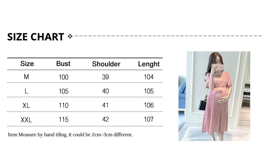 Summer Maternity Dress for Pregnant Women Petal Collar Bubble Sleeve High Waist Peter Pan Casual Temperament Gown