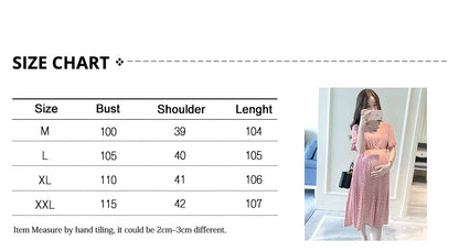 Summer Maternity Dress for Pregnant Women Petal Collar Bubble Sleeve High Waist Peter Pan Casual Temperament Gown