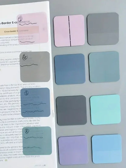160Sheets,8Colors,Transparent Sticky,Notes Scrapes Stickers,Note Pads Paper,Clear Notepad School Stationery Office Supplies
