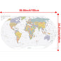 English Map Series-World Map-2019,Decorative Hanging Picture Decor Frameless,Geographical,Tourism/education Tools