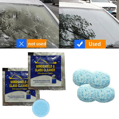 Instant car wiper essence effervescent tablets, 1 piece to 1 bottle, glass sailor case, always available without occupying space