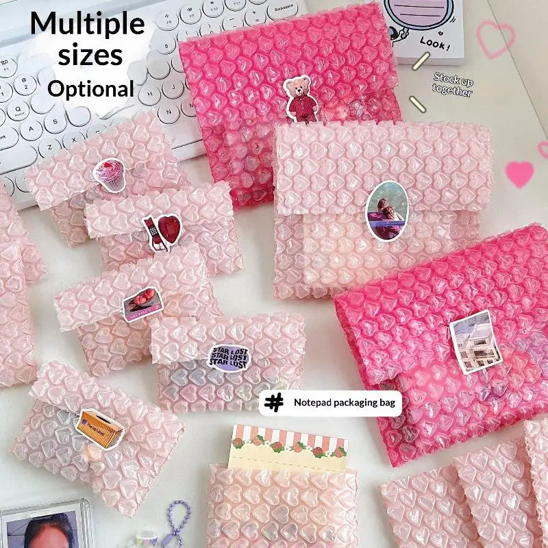 ✔Heart-Shaped Bubble Mailer Padded Envelopes,Cute Pink Bubble Wrap Shipping Bags for Small Business & Gift Packaging