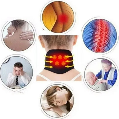 Self-heating neck support frame, equipped with magnetic neck massage function, provides relaxation and warmth without the need