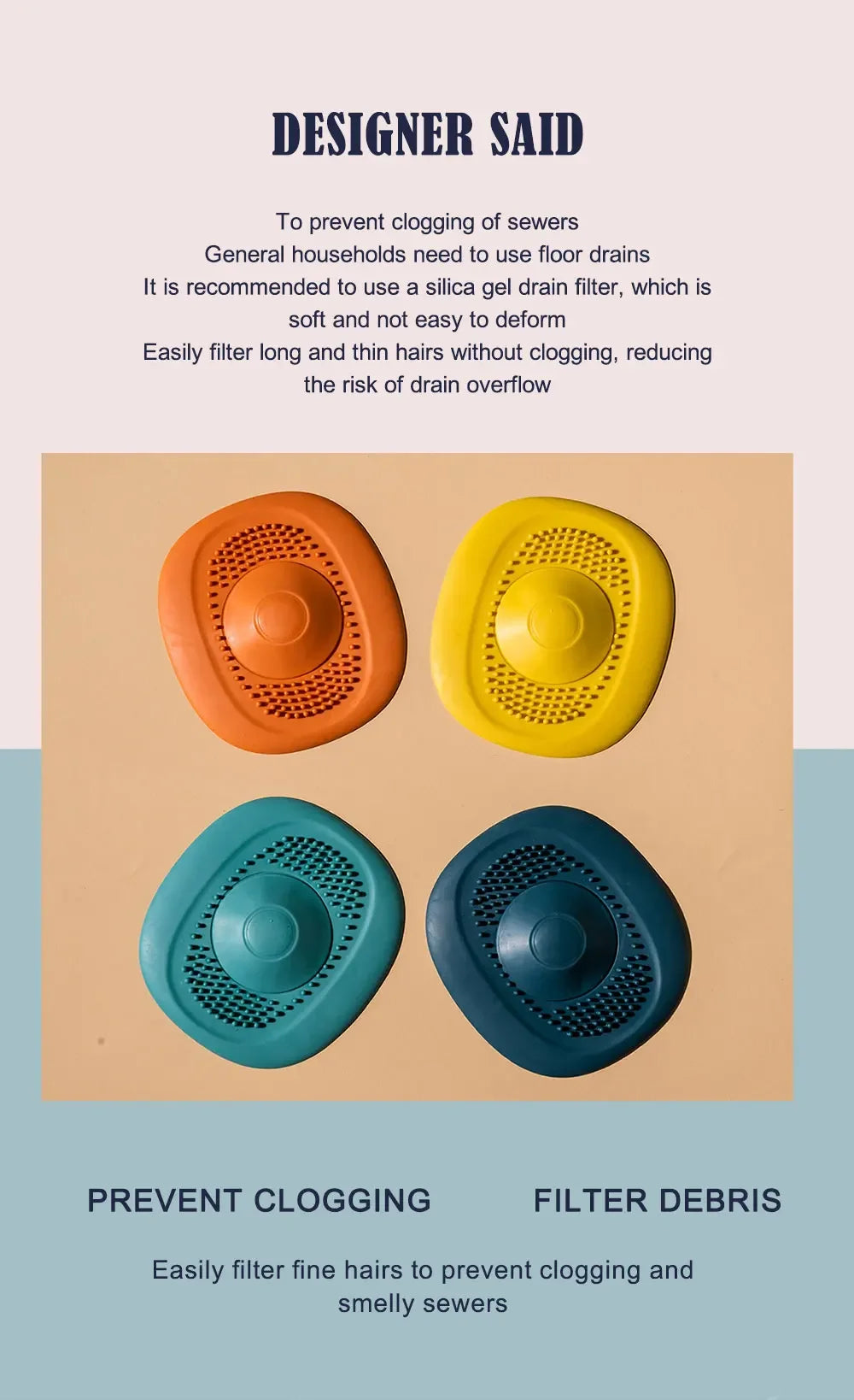 Upgrade Silicone Drain Stopper Kitchen Bathroom Anti-blocking Sink Plug Strainer Drainer Floor Drain Hair Catcher Bathroom Tool