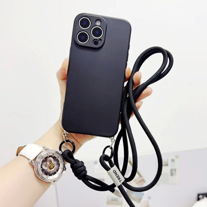 Adjustable Fashion Anti Loss Phone Lanyard 120CM Crossbody Neck Cord Wrist Strap for iPhone 17 Pro Max Case Chain Two Ring Rope