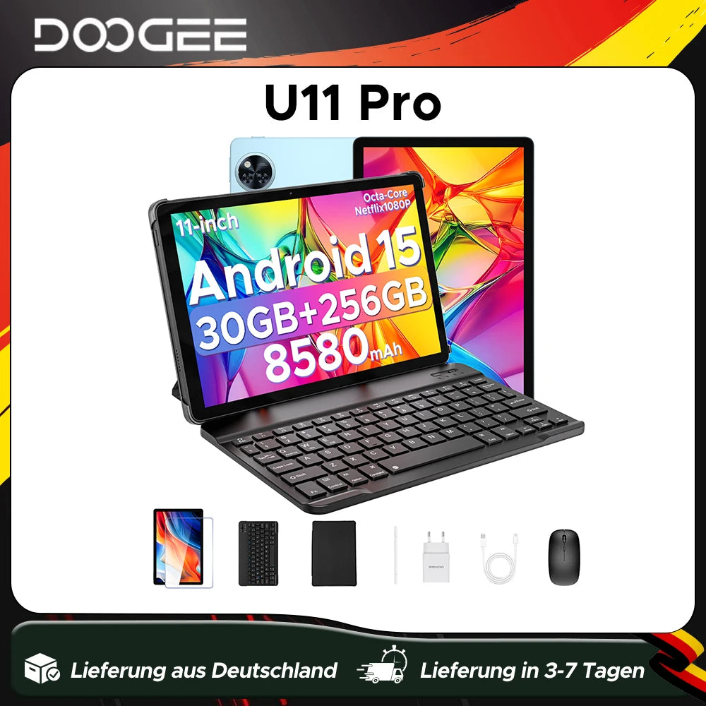 Global Version DOOGEE U11 Pro Android 16 Tablet 30GB(6+24) 256GB 11" HD 90Hz Display 8580mAh Battery Unisoc T7200 Widevine L1