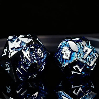 D&D kauliukai, 7 kauliukų metalinis DND kauliukų rinkinys, svertiniai metaliniai „Dungeons and Dragons“ kauliukai, daugiakampiai D ir D kauliukai, skirti vaidmenų žaidimui
