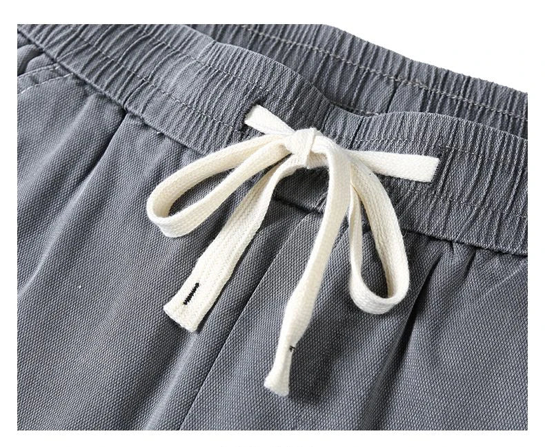 Men's Summer Soft Lyocell Fabric Jeans Thin Loose Straight Denim Pants Drawstring Elastic Waist Casual Trousers Plus Size M-5XL