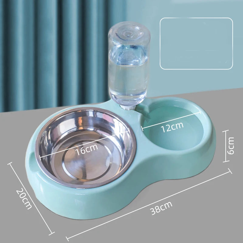 2-in-1 Pet Feeder & Water Dispenser - Anti-Slip Automatic Cat Dog Bowl Circulating Flow Water Feeding Pet Supplies
