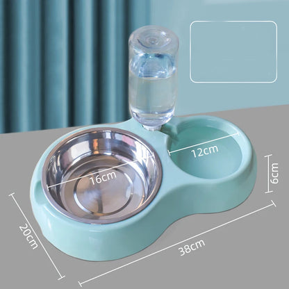 2-in-1 Pet Feeder & Water Dispenser - Anti-Slip Automatic Cat Dog Bowl Circulating Flow Water Feeding Pet Supplies
