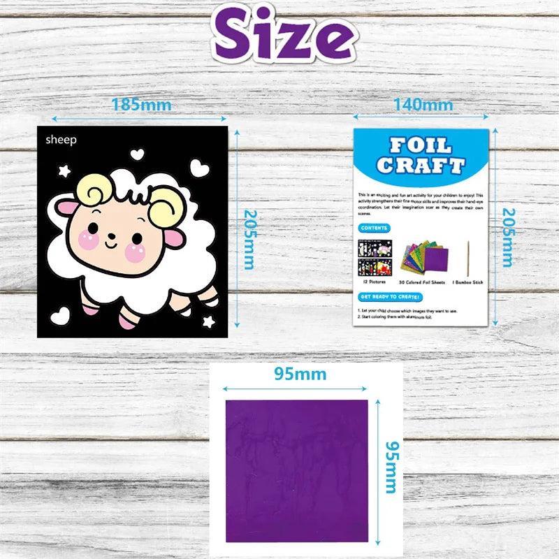 12Pcs DIY Cartoon Magic Transfer Painting Crafts for Kid Crafts Creative Drawing Educational Learning Art School Supplies