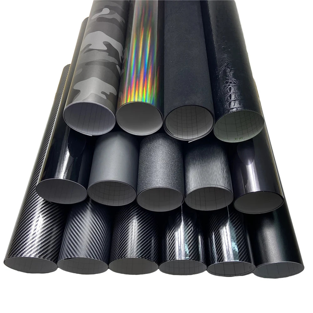 Carbon Fiber Vinyl Wrap Film Car Stickers Glossy Matte Chrome Wrapping Foil Car Decal Styling Scooter Motorcycle