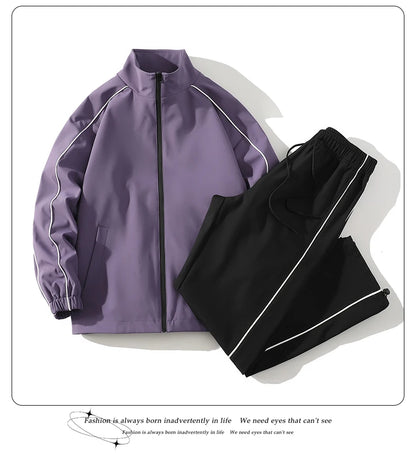 Men's Tracksuit Spring/autumn Man Two-piece Set Sweat Suit Overalls Korean Style Leisure Suit Plus Size Hoodies+Harem Pants