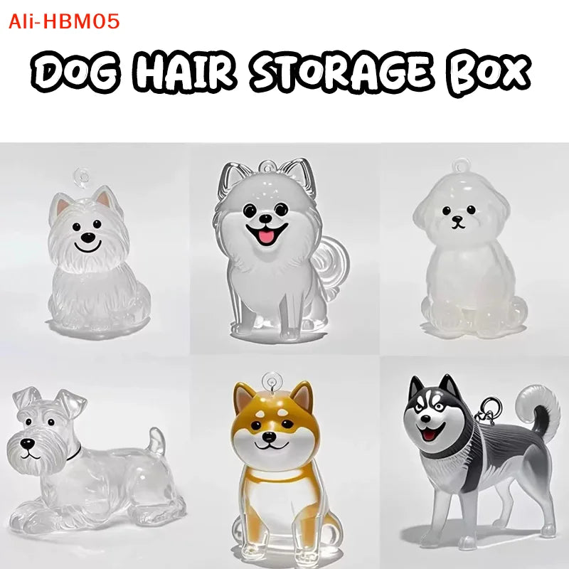 (HB05)Clear Puppy Hair Memorial Keepsake Capsule Pet Dog Fur Container DIY Pendant Keychain Decor Pet Lovers Home Display Gifts