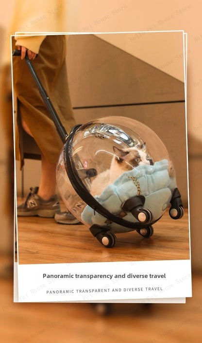 Portable Cat Bag for Going Out Large Capacity Transparent Breathable Pet Trolley Case Cat Travel Bag Pet Supplies Cat nest