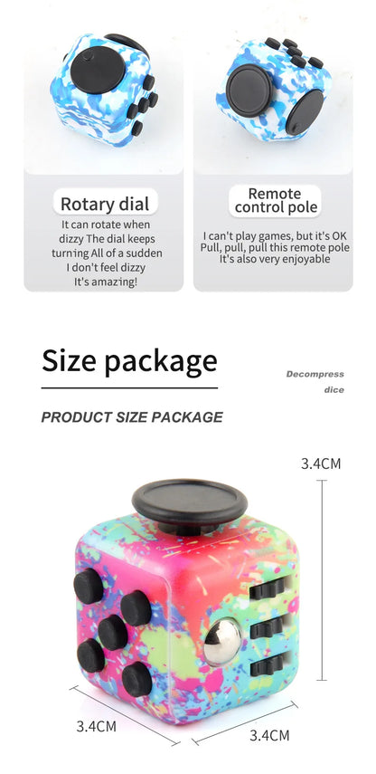 Solid Color Fidget Decompression Dice for Release Stress Autism Anxiety Relieve Adult Kids Stress Relief Anti-Stress Fingertip
