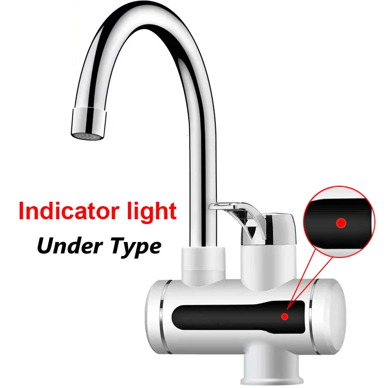 DMWD Tankless Electric Hot Water Heater Universal Hose Faucet Kitchen Instant Heating Tap Water Heater LED Temperature Display