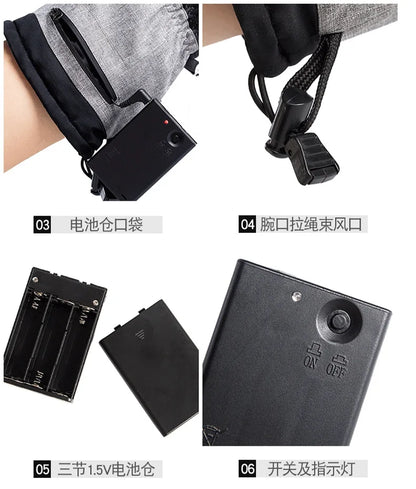Men Electric Heated Skiing Gloves Smart Electrical  Winter Warm with Battery Case Gloves Touch Screen Electric Heated Equipment