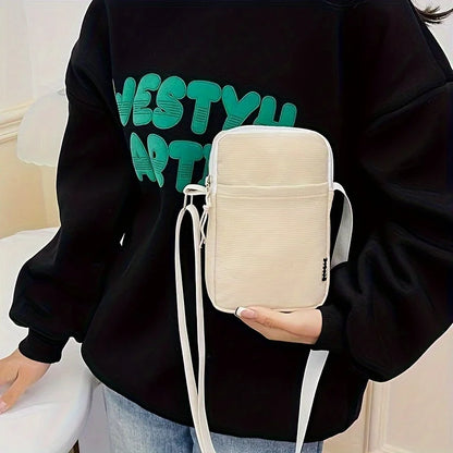 Women Fashion Mobile Phone Bag Portable Messenger Bag All-match Mini Small Crossbody Bag Hanging Neck Purse Vertical Handbag