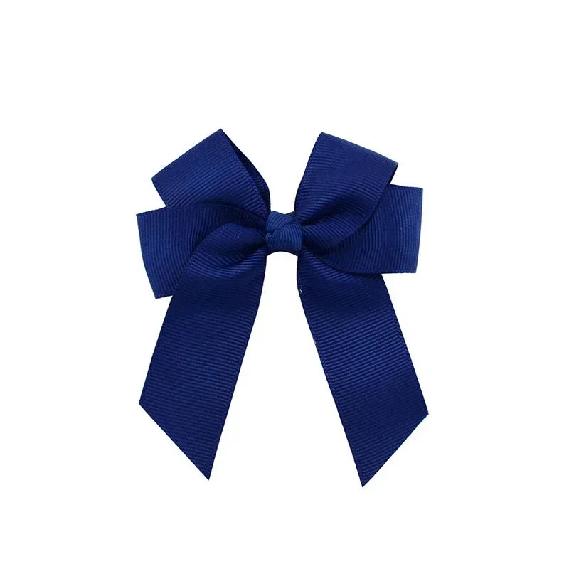 1pcs 3.6'' Solid Color Bowknot Hair Clips For Baby Girls Classic Bows Hairpins Cute Barrettes Headwear Kids Hair Accessories
