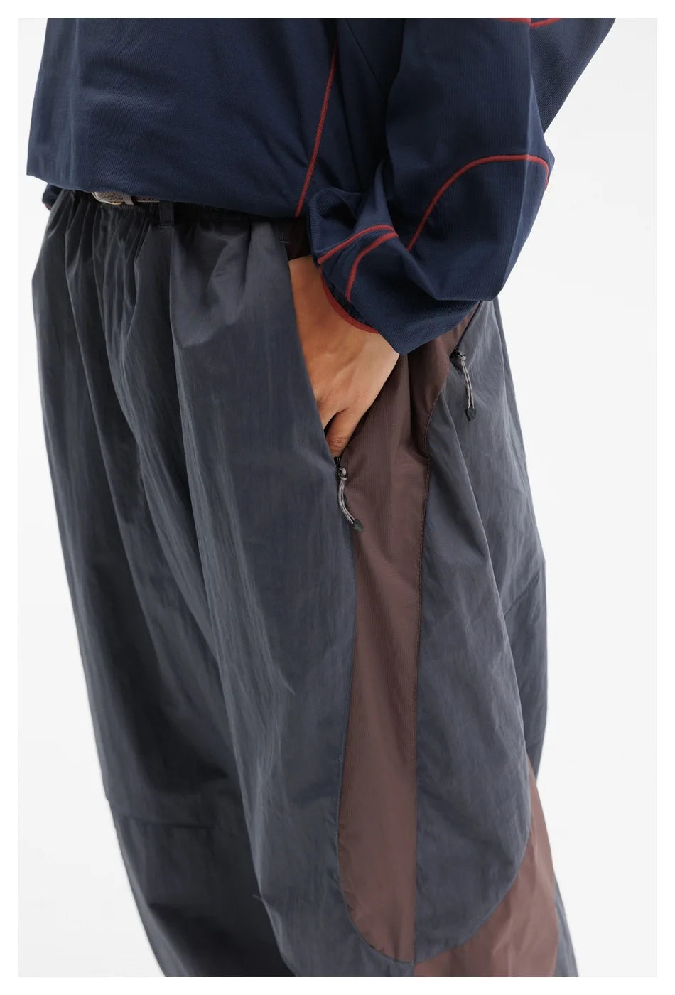 Men Women Splice Fashion Outdoor Loose Casual Lightweight Quick Dry Sports Cargo Baggy Pants Track Trouser Jogger Sweatpants