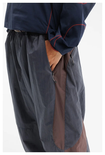Men Women Splice Fashion Outdoor Loose Casual Lightweight Quick Dry Sports Cargo Baggy Pants Track Trouser Jogger Sweatpants