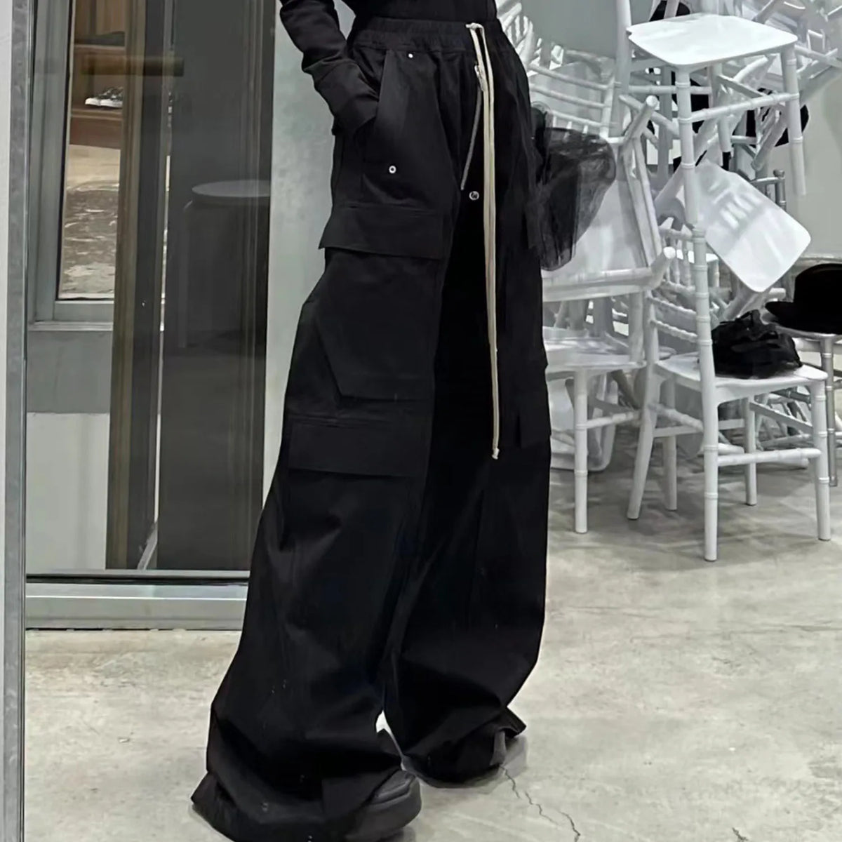 Owen Seak Men Cargo Pants Casual Loose Gothic Men's Trousers Autumn High Street Black Long Pant Size XL