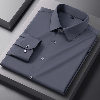High Stretch Anti-Wrinkle Men's Shirts Long Sleeve Dress Shirts Men Fit Social Business Blouse Social Shirt Men Clothing S-4XL