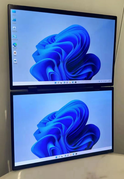 Intel N150 N100 CPU Dual Screen Laptop 14"+14 " 2K Touch Screen Notebook 32GB 360 Degree Flip Metal Case 2 in 1 Laptop Computer