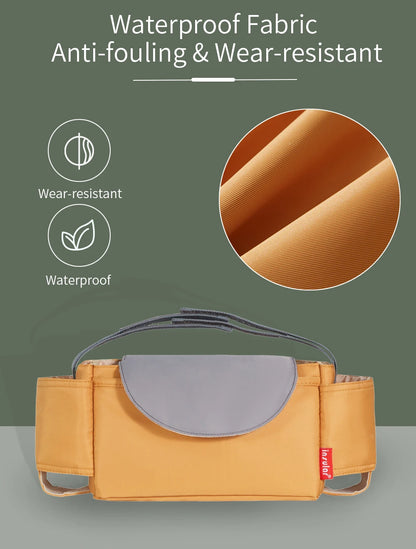 Stroller Organizer Bag,Multifunctional Mommy Diaper Bag with Basket,Hooks & Cup Holder,Universal Pram Buggy Carriage Accessories