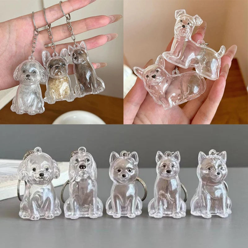 Diy Bag Charm Handmade Pet Hair Memorial Keychain Keepsake Pendant for Dog Fur - Personalized Pet Loss Gift for Dog Lovers