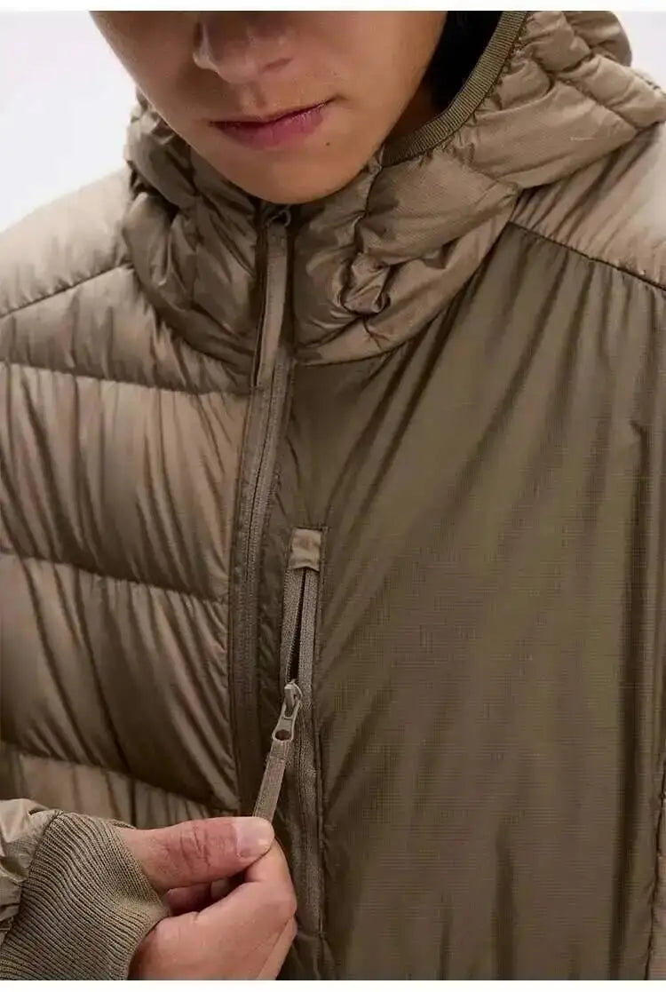 HKSH Outdoor Light Sport Color Contrast Hooded Down Jacket Women's Winter Mountain Leisure Waterproof Climbing Cotton Coat H2887