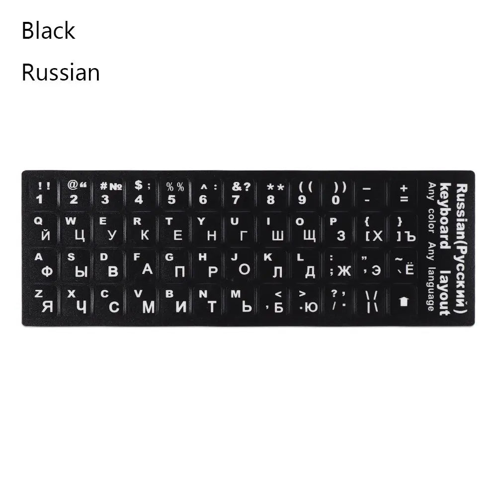Non-slip English Arabic Keyboard Stickers Wear-resistant Laptop Keyboard Stickers Russian Letter Deutsch Spanish Alphabet Layout
