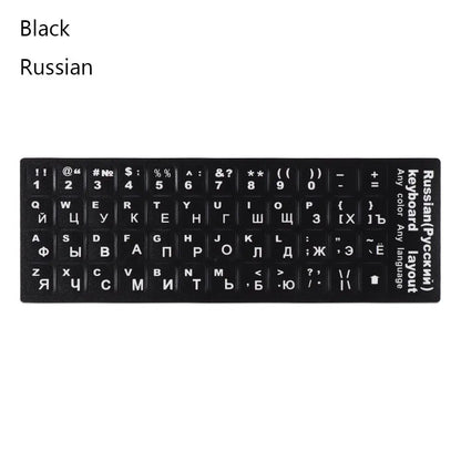 Non-slip English Arabic Keyboard Stickers Wear-resistant Laptop Keyboard Stickers Russian Letter Deutsch Spanish Alphabet Layout