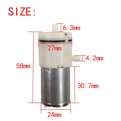 370 Mini Air Pump (3.7V/6V/12V) Electric Micro Vacuum Booster Motor  For Inflator Aquarium Negative Pressure Suction Pump DIY