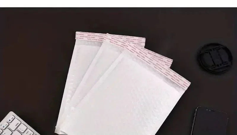 10/50pcs Composite Pearlescent Film Bubble Bag White Garment Packaging Express Bag Thickened Envelope Foam Waterproof Bubble Bag