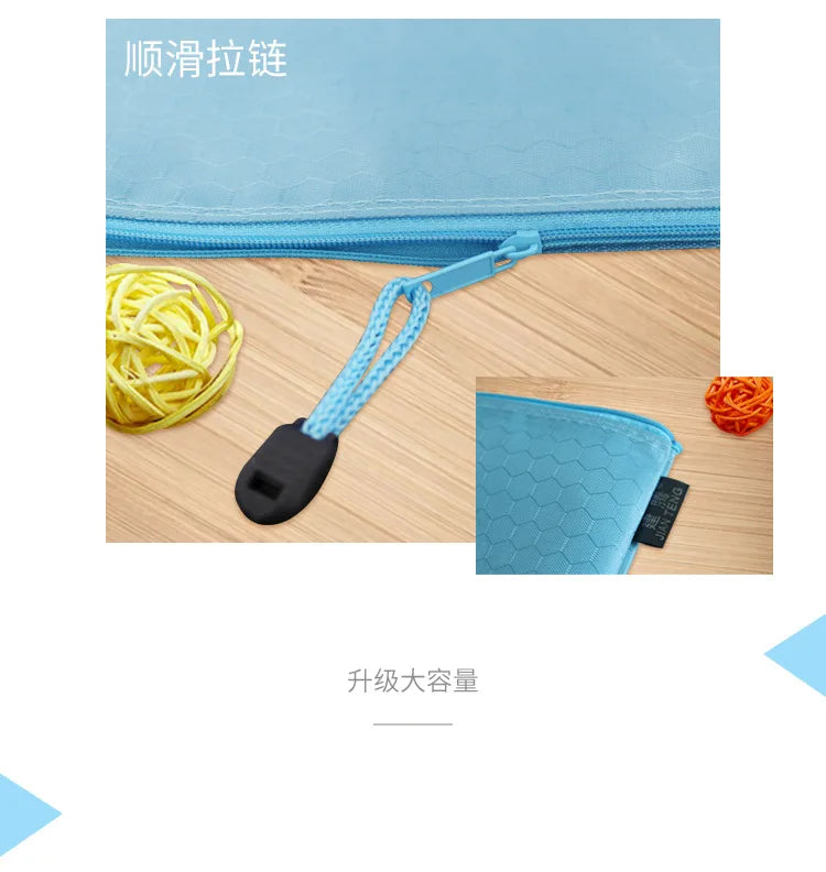 A4 Waterproof Canvas File Folders Football Pattern Thick File Bag Student Teacher Document Bag Business School Supplies