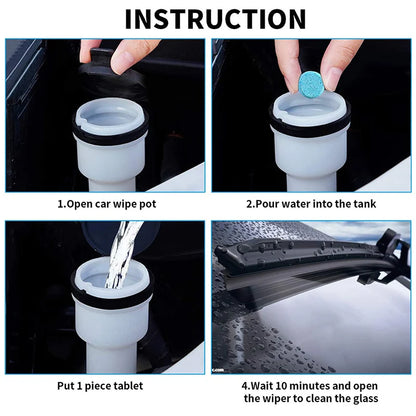 Car Windshield Cleaner Effervescent Tablets Solid Washer Agent Universal Automobile Glass Water Dust Soot Remover