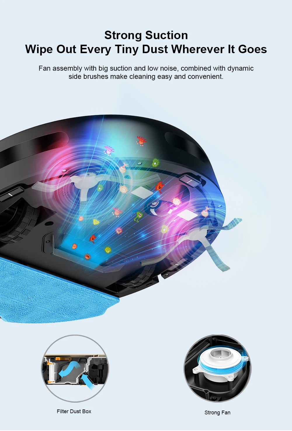 Robot Vacuum Cleaner LIECTROUX N7S-U,Smart Mapping,WiFi App,6KPa,5200MAH ,Brushless Motor,Ideal for Pet Hair