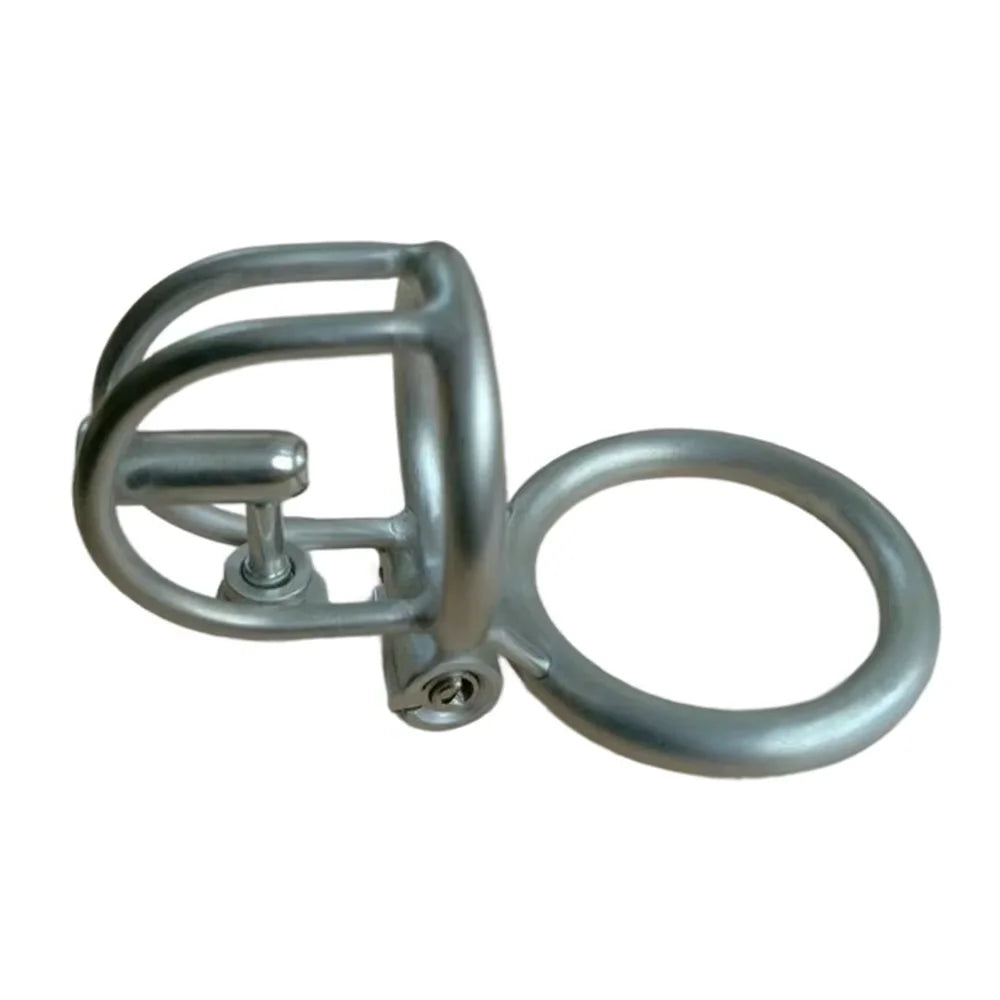 Steel Prince Albert Chastity Cage Male Urethral BDSM Bondage Unique Design Metal Cock Cage Men Cbt Lock Chastity Device