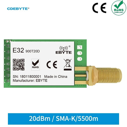 CDEBYTE E32-T Lora Module 170/230/868915MHz IoT 20/30/33/37dBm Wireless Transceiver Module UART Transmitter and Receiver