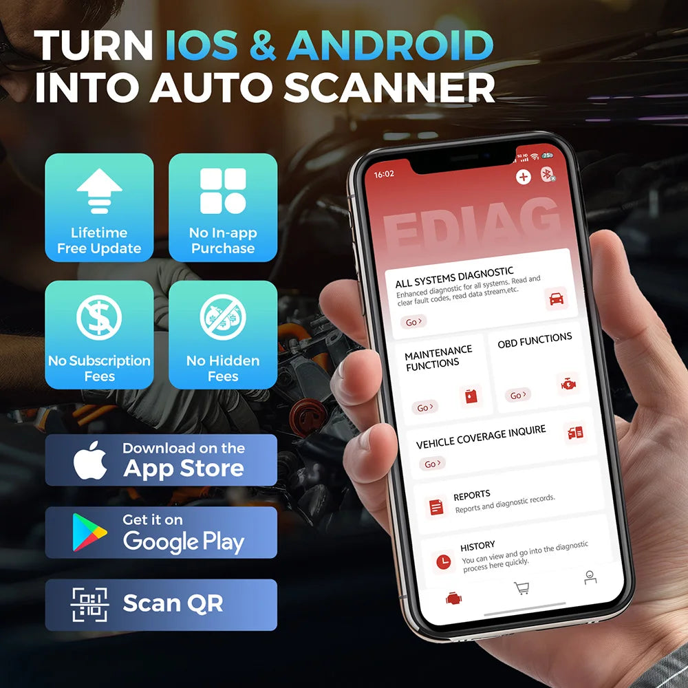 KINGBOLEN Ediag Elite All system 10+ Reset OBD2 Scanner FCA CAN FD Bidirectional Diagnostic tool Lifetime free update PK AIOBD