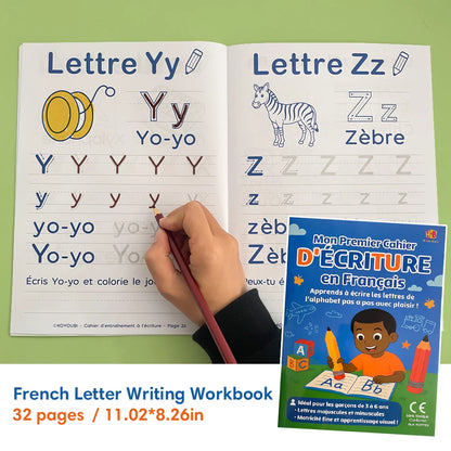 32 Pages French Alphabet Tracing & Writing Practice Book Uppercase & Lowercase French Letters Early Language Learning Workbook