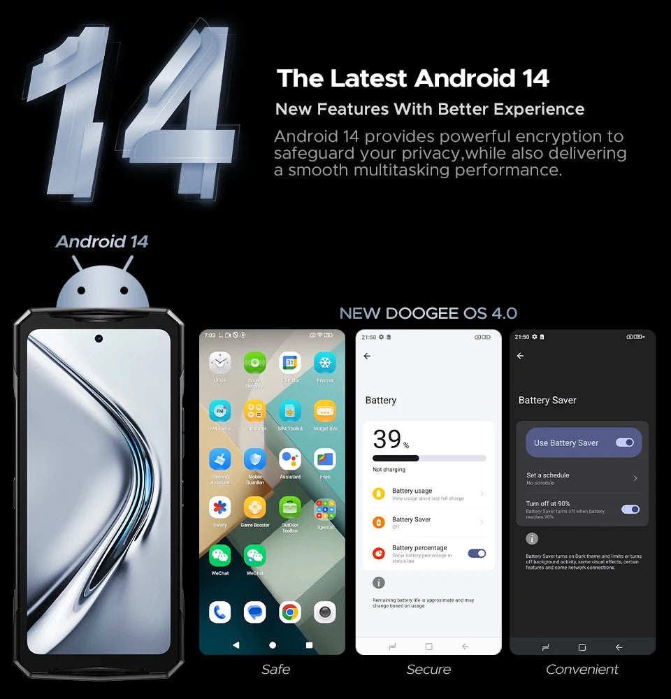 Global Version DOOGEE V40 Pro 5G Rugged Phone 6.78" Display 16GB+512GB Dimensity 7300 200MP AI Camera 8680mAh 33W Fast Charger