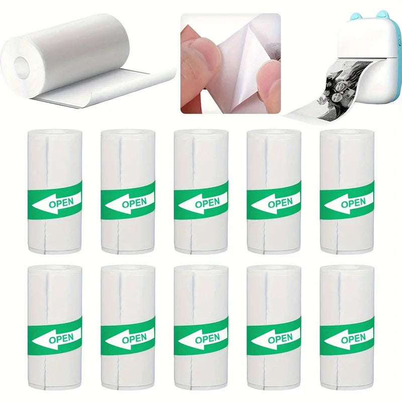 1/5 Roll High Quality Mini Pocket Printer Paper Portable Children Camera Self-Adhesive Photo Paper Home Thermal Printer Supplies